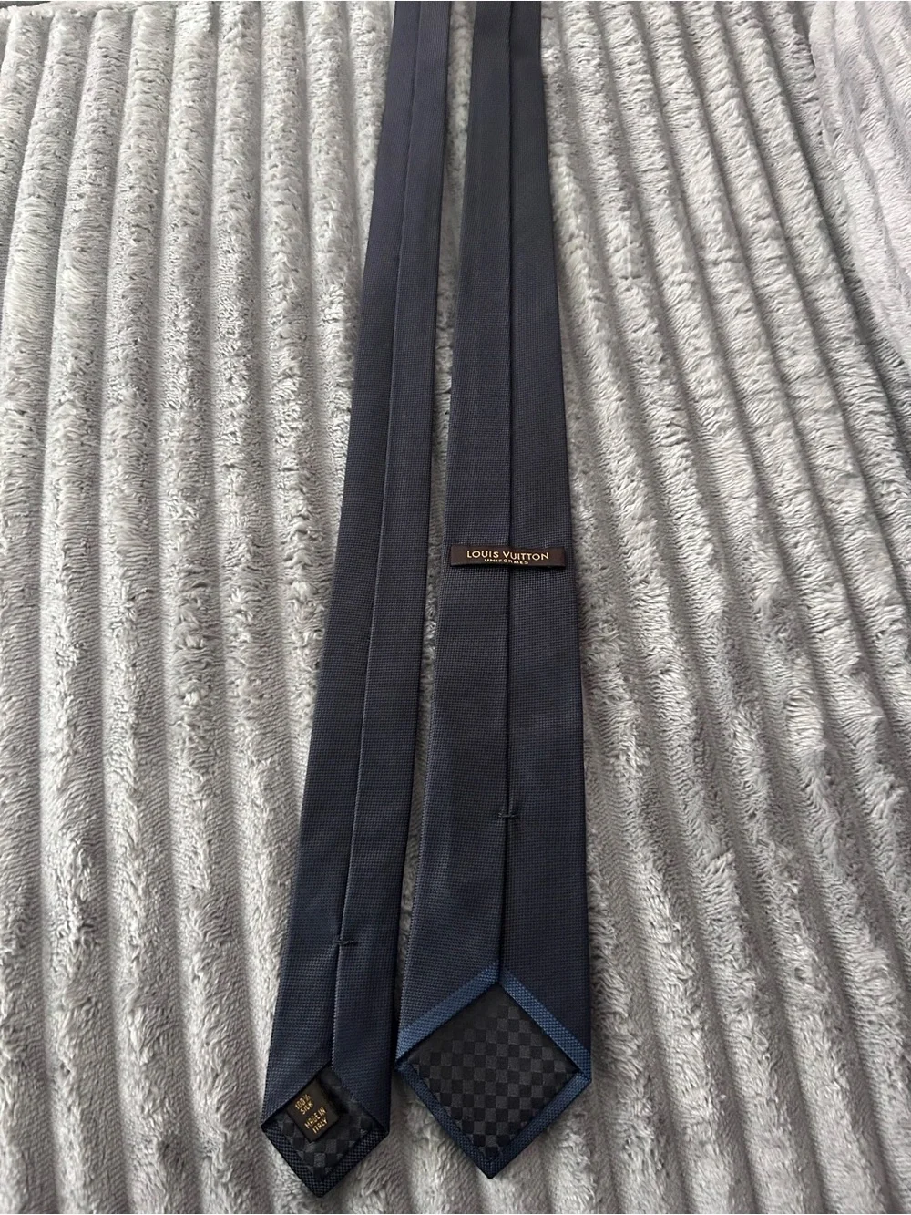 Louis Vuitton Men's Navy Textured Tie